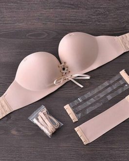 Women Sexy Push up Adhesive Silicone Strapless Invisible Bra Backless